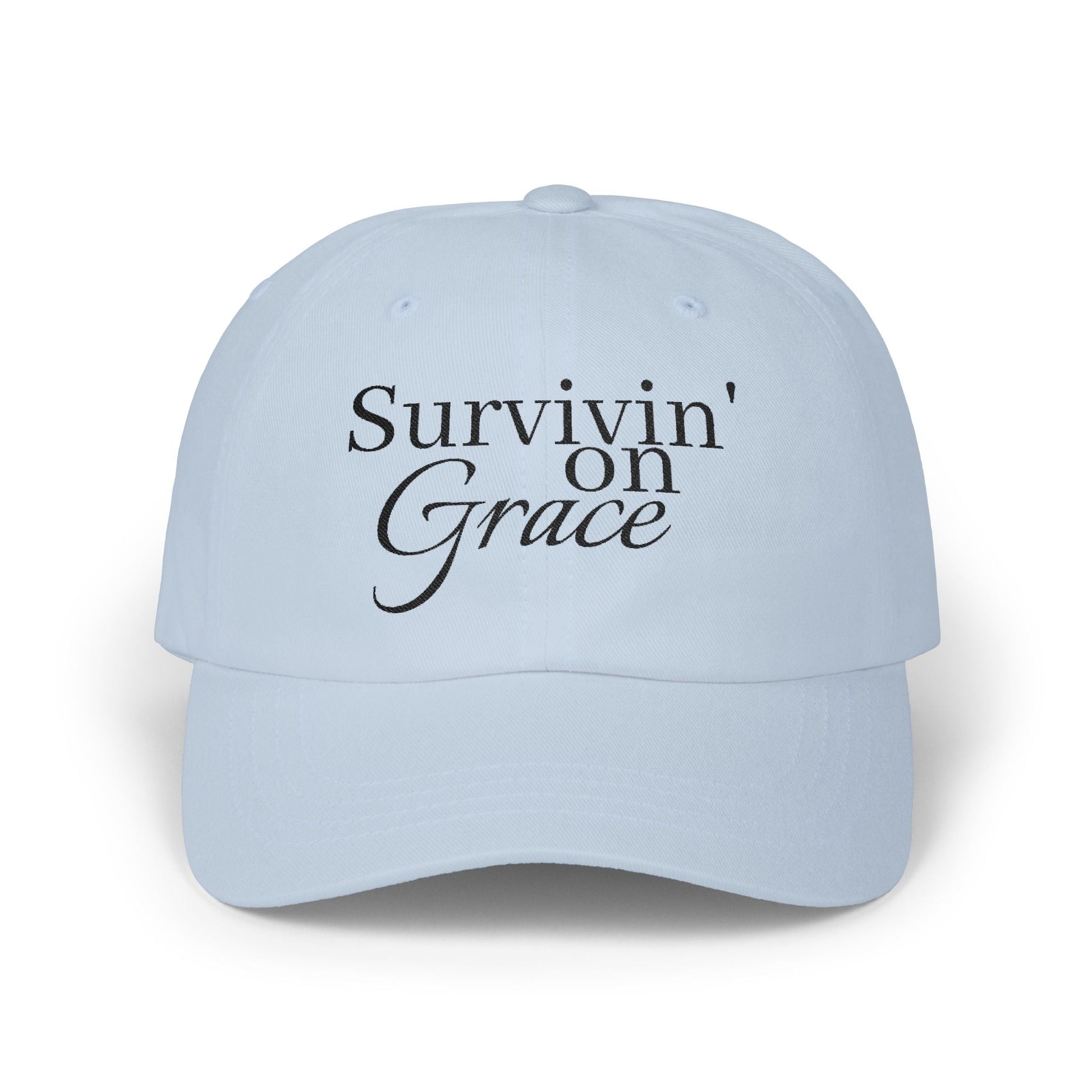 Survivin' on Grace — Women's Inspirational Embroidered Baseball Hat - Shante's Bazaar