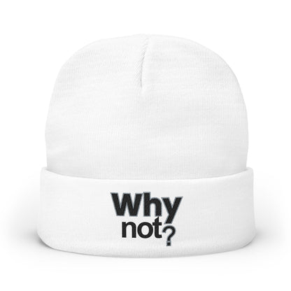 Why Not? Embroidered Knit Beanie - Shante's Bazaar