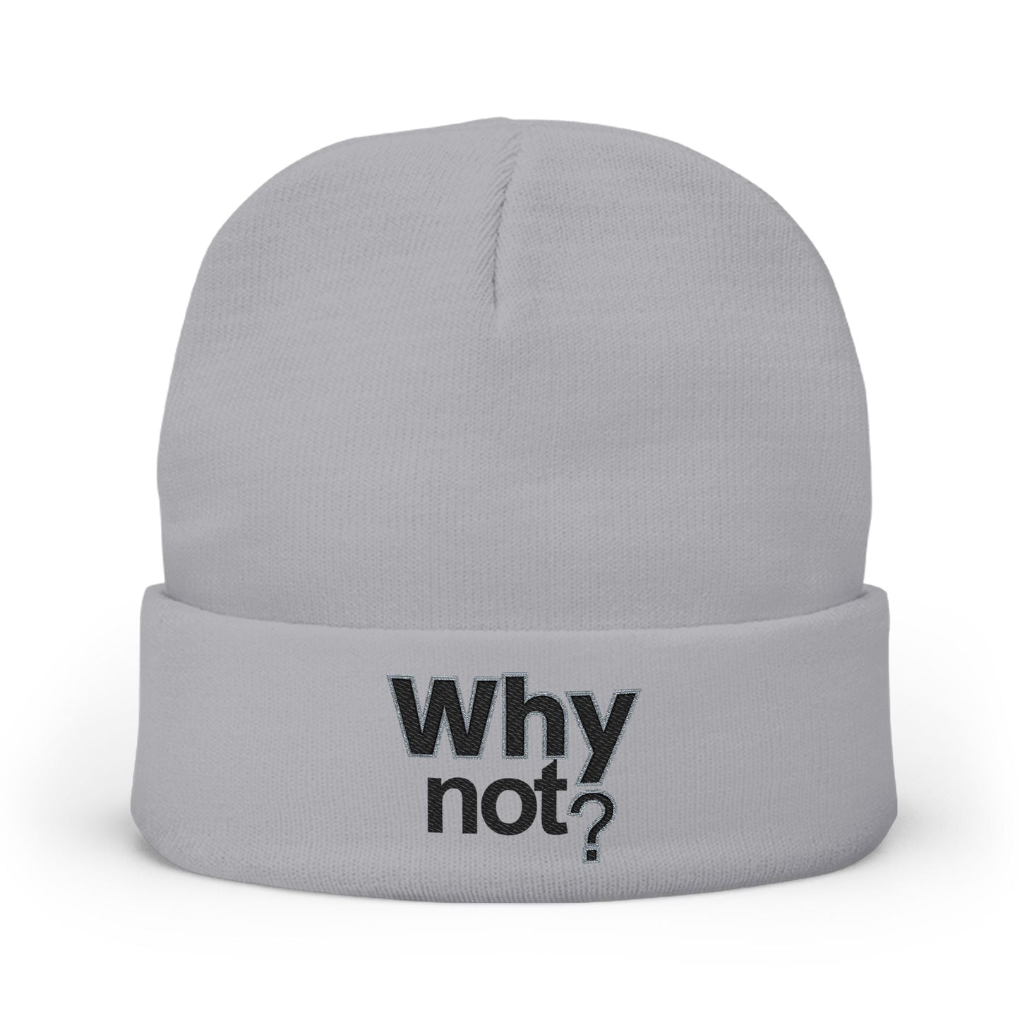 Why Not? Embroidered Knit Beanie - Shante's Bazaar