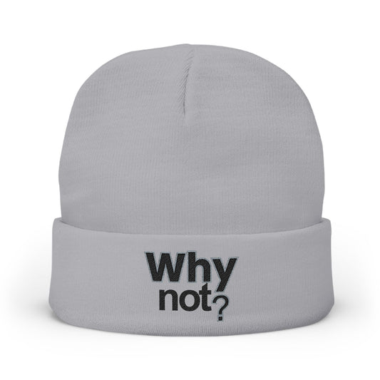 Why Not? Embroidered Knit Beanie - Shante's Bazaar