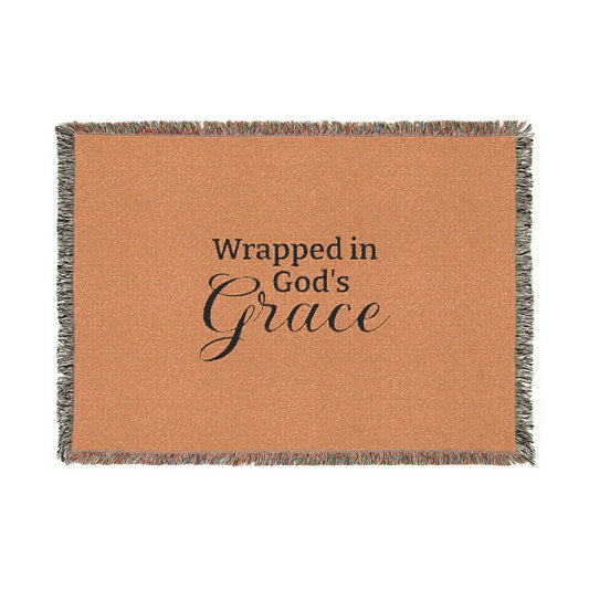 Woven Blanket — "Wrapped in God's Grace" Inspirational Throw - Shante's Bazaar