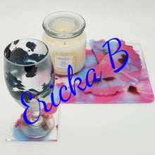 Load image into Gallery viewer, One of a Kind Pink &amp; Blue Acrylic Coaster Set
