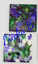 Load image into Gallery viewer, One of a Kind Ceramic Coaster Set- Greens &amp; Blues
